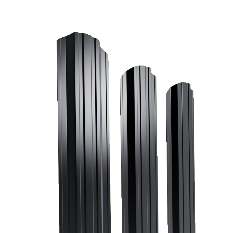 Штакетник металлический 105 мм П-образный Slim 1250 мм фигурный ДВС PE 0,45 мм RAL7024