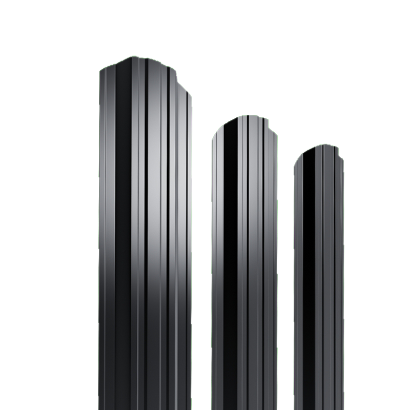 Штакетник металлический 105 мм П-образный Slim 2000 мм фигурный ДВС PE 0,4 мм RAL7024