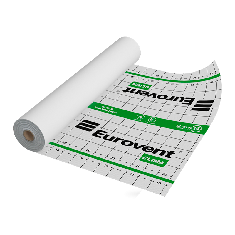 Мембрана Евровент (Eurovent) CLIMA гидро-ветрозащитная активная 85 г/м² 75 м²