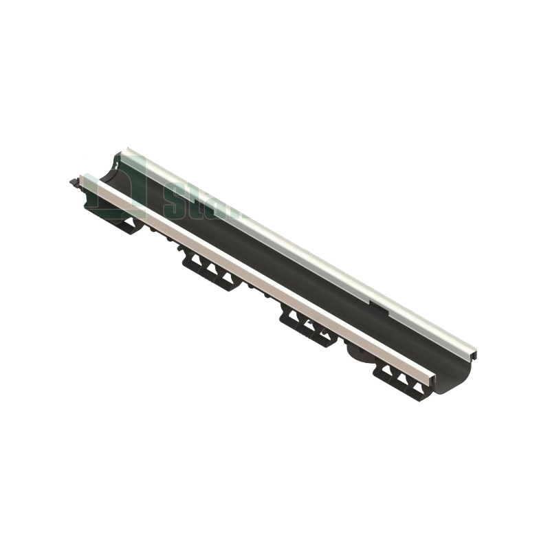 Канал (лоток) водоотводный ЛВ-10.15.08 PolyMax Basic DN100 пластиковый усиленный 1000x156 мм H80 8017-М Standartpark