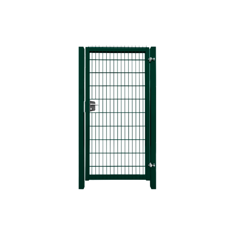 Калитка с замком с наполнением из сварной сетки Grand Line 2D Bastion PE RAL6005 ячейка 55x200 1000x2030 мм