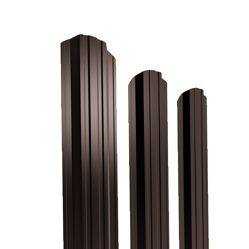 Штакетник металлический 105 мм П-образный Slim 1250 мм фигурный ДВС PE 0,45 мм RAL8017